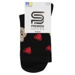 Шкарпетки жіночі PremierSocks класичні Love me серця і ведмедики, чорнір.23-25