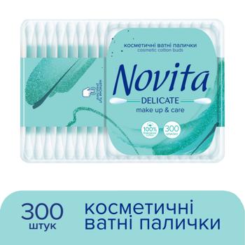 Палочки ватные Novita Delicate в квадратной коробке 300шт - купить, цены на МегаМаркет - фото 2