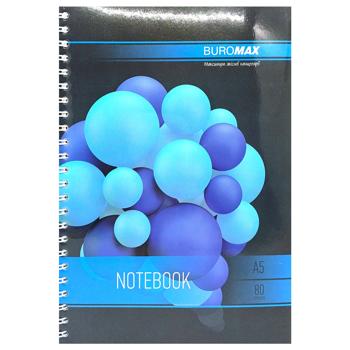 Блокнот Buromax Sphere A5 в клетку 80 листов синий - купить, цены на Чудо Маркет - фото 1
