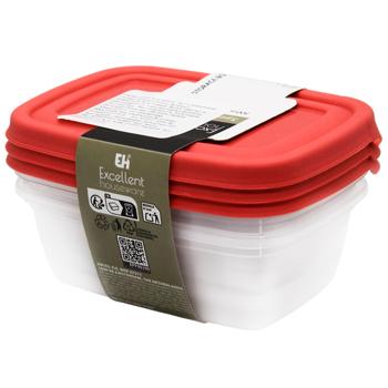 Емкость для хранения Excellent Houseware с крышкой 3шт в ассортименте - купить, цены на Auchan - фото 5