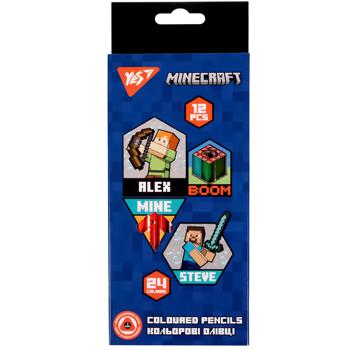 Олівці кольорові Yes Minecraft, 12/24 кольори - купить, цены на Auchan - фото 1