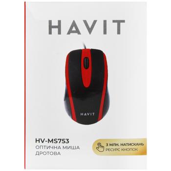 Миша Havit дротова HV-MS753 USB Black/Gray - купити, ціни на Auchan - фото 2