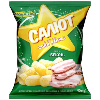 Палочки кукурузные Салют со вкусом бекона 45г