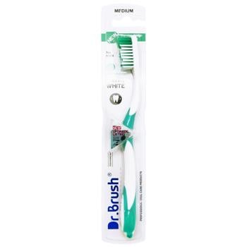 Dr. Brush White Toothbrush Medium Hard