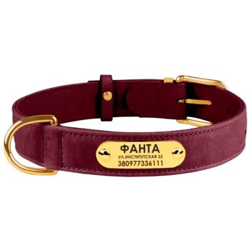 Barksi BronzeDog Crazy шкіряний нашийник для собак XXS - бордовий - купить, цены на MasterZoo - фото 3