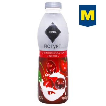 Йогурт Rioba Вишня з лактулозою 1,5% 780г - купити, ціни на  - фото 1