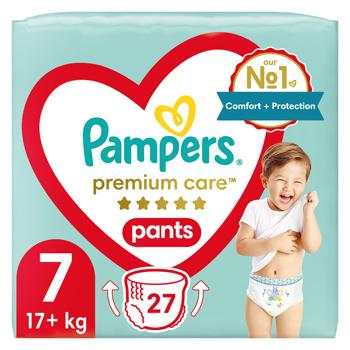 Подгузники-трусики Pampers Premium Care размер 7 17+кг 27шт