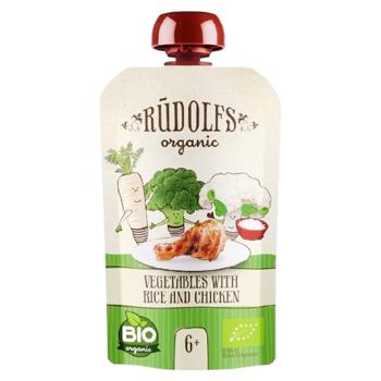 Пюре Rudolfs овочі з рисом та куркою 110г - купити, ціни на Grono - фото 1