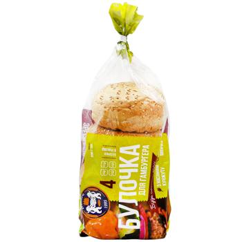 Булочка Кулиничі для гамбургера з насінням кунжута 200г 4шт - купити, ціни на Чудо Маркет - фото 1