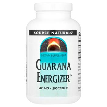 Гуарана Source Naturals Guarana Energizer 900мг 200 таблеток - купити, ціни на Біотус - фото 1