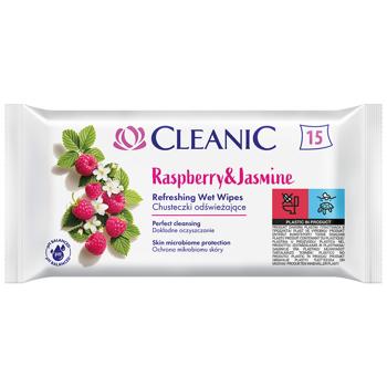 Cleanic Raspberry and Jasmine Wet Wipes 15pcs