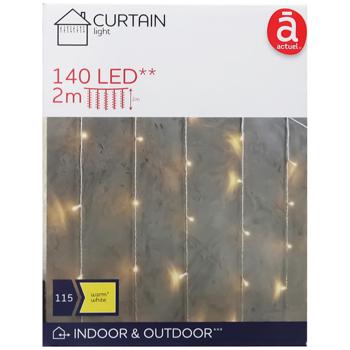 Гирлянда Actuel Штора желтая 140 LED 2*2м - купить, цены на Auchan - фото 1