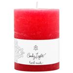 Candy Light Red Cylinder Candle 8x10cm