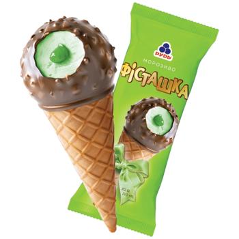 Морозиво Рудь Фісташка ріжок 70г - купити, ціни на Торба - фото 1