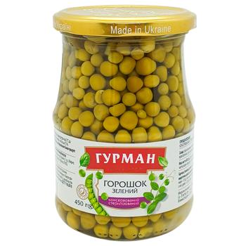 Горошок зелений Гурман 450г - купити, ціни на Чудо Маркет - фото 1