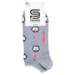 Шкарпетки Premier Socks жіночі ультракороткі Котики р.23-25 світло-сірий