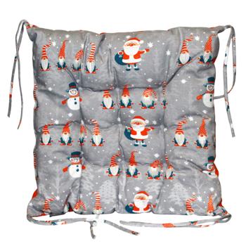 Подушка на стул Home Line Гномы 40х40см серый/оранжевый