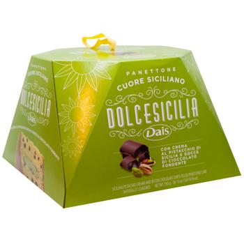 Панеттоне Dais Dolcesicilia Cuore Siciliano с фисташковой начинкой и шоколадной стружкой 750г - купить, цены на - фото 3