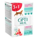 Optimeal Wet Food with Lamb and Turkey for Adult Cats with Sensitive Digestion 3+1pcs x 85g