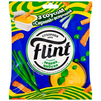 Сухарики Flint пшенично-ржаные со вкусом зеленого лука 70г + соус "Сырный" 15г - купить, цены на Grono - фото 2