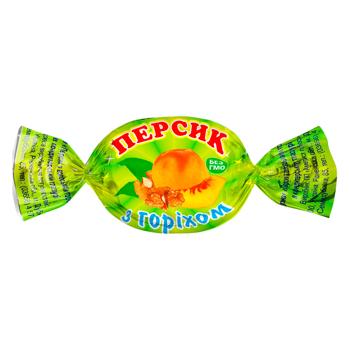 Цукерки Аметист Плюс Персик з волоським горіхом в глазурі