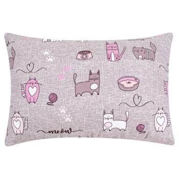 Home Line Cat in the Kitchen Gray-Lilac Decorative Pillow 35x50cm - buy, prices for MegaMarket - photo 1