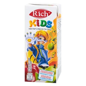 Нектар Rich Kids яблочно-грушевый с мякотью 200мл - купить, цены на Auchan - фото 1