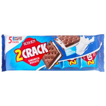 Roshen 2 Crack Milk Vanilla Sandwich Biscuits 190g - buy, prices for Ideal - photo 1
