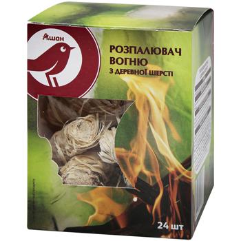 Auchan fire igniter from wood wool 24pcs - buy, prices for Auchan - photo 1