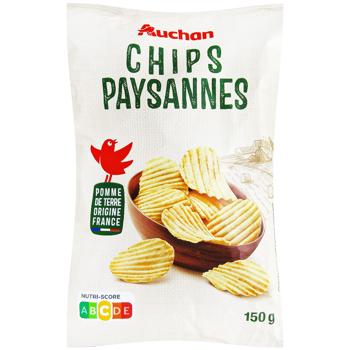 Auchan Peasant Potato Chips 150g - buy, prices for Auchan - photo 1