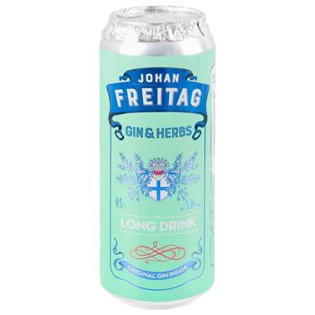 Johan Freitag Gin&Herbs Alcohol Cocktail 5% 0.5l - buy, prices for WINETIME - photo 1