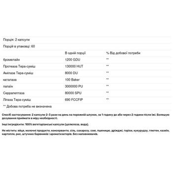 Серрапептаза Enzymedica Repair Gold 120 капсул - купити, ціни на Біотус - фото 3