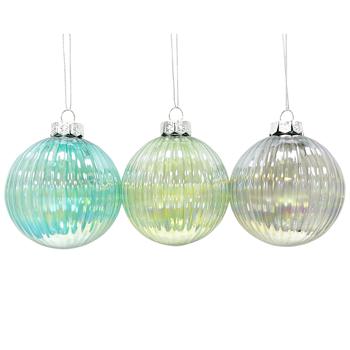 Actuel Transparent Pearlescent Glass Christmas Tree Ball 8cm in assortment