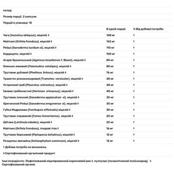 Комплекс грибів Host Defense MyCommunity 17 видів 30 капcул - купити, ціни на - фото 4