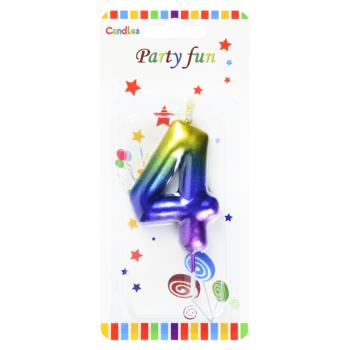 Party Fun Colored Number 4 Cake Candle - buy, prices for COSMOS - photo 1