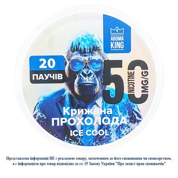 Паучі нікотиновмісні Aroma King Крижана прохолода 20шт - купити, ціни на Чудо Маркет - фото 1
