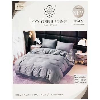 Colorful Home Satin Stripe Bed Set 150*210/160/180*220/50*70 2pcs