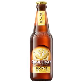 Пиво Grimbergen Blonde светлое 6,7% 0,33л - купить, цены на КОСМОС - фото 1