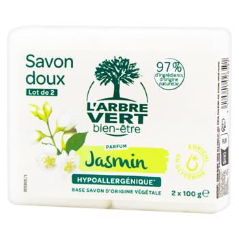 Мыло L'Arbre Vert Savon Doux с экстрактом жасмина 100г х 2шт