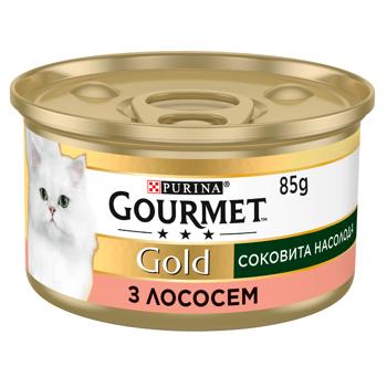 Корм вологий Gourmet Gold Соковита Насолода з лососем для дорослих котів 85г - купити, ціни на MasterZoo - фото 2