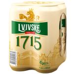 Пиво Львівське 1715 світле 4,5% 0,48л х 4шт