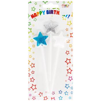 Свеча звездочка блеск ассорти 3шт - купить, цены на - фото 2