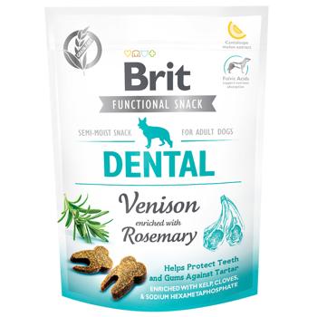 Лакомство для собак Brit Care Dental с олениной и розмарином для защиты зубов и десен 150г