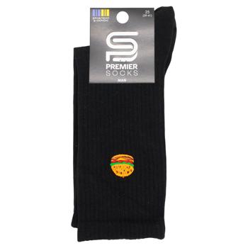 Носки Premier Socks мужские высокие с вышивкой Бургер р.25, 27, 29 черный - купить, цены на ЕКО Маркет - фото 1