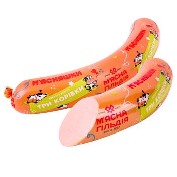 Ковбаса М'ясна Гільдія М'ясняшки Три корівки варена вищий сорт 350г - купити, ціни на Grono - фото 1