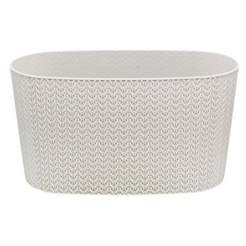 Sumela White and Gray Balcony Flower Pot with Drainage 4.7l