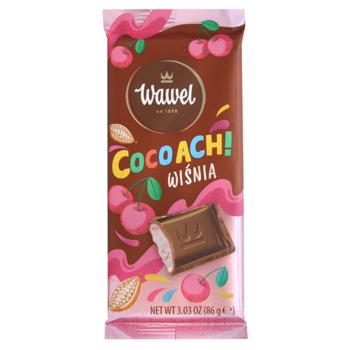 Шоколад молочный Wawel CocoACH! с молочно-вишневой начинкой 86г