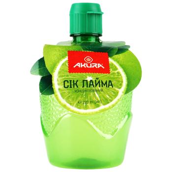 Сок лаймовый Akura концентрированный 220мл - купить, цены на Чудо Маркет - фото 1
