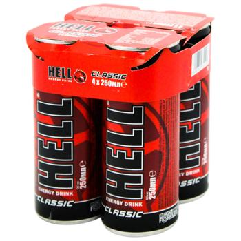 Hell Classic Energy Drink 250ml x 4pcs - buy, prices for METRO - photo 1
