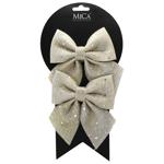 Бант декоративний Mica Decorations 2шт*13см перламутр